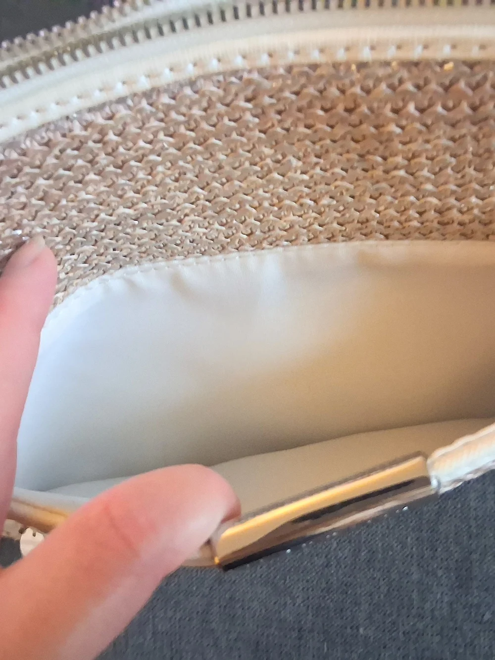 Liz Claiborne Metallic Champagne Floral Shoulder Bag